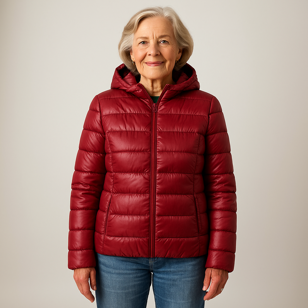 Ruby & June – Dark Red Mid-Season Jacket