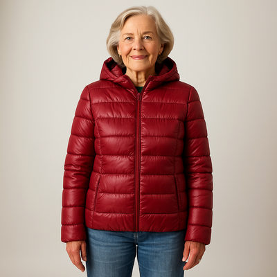 Ruby & June – Dark Red Mid-Season Jacket