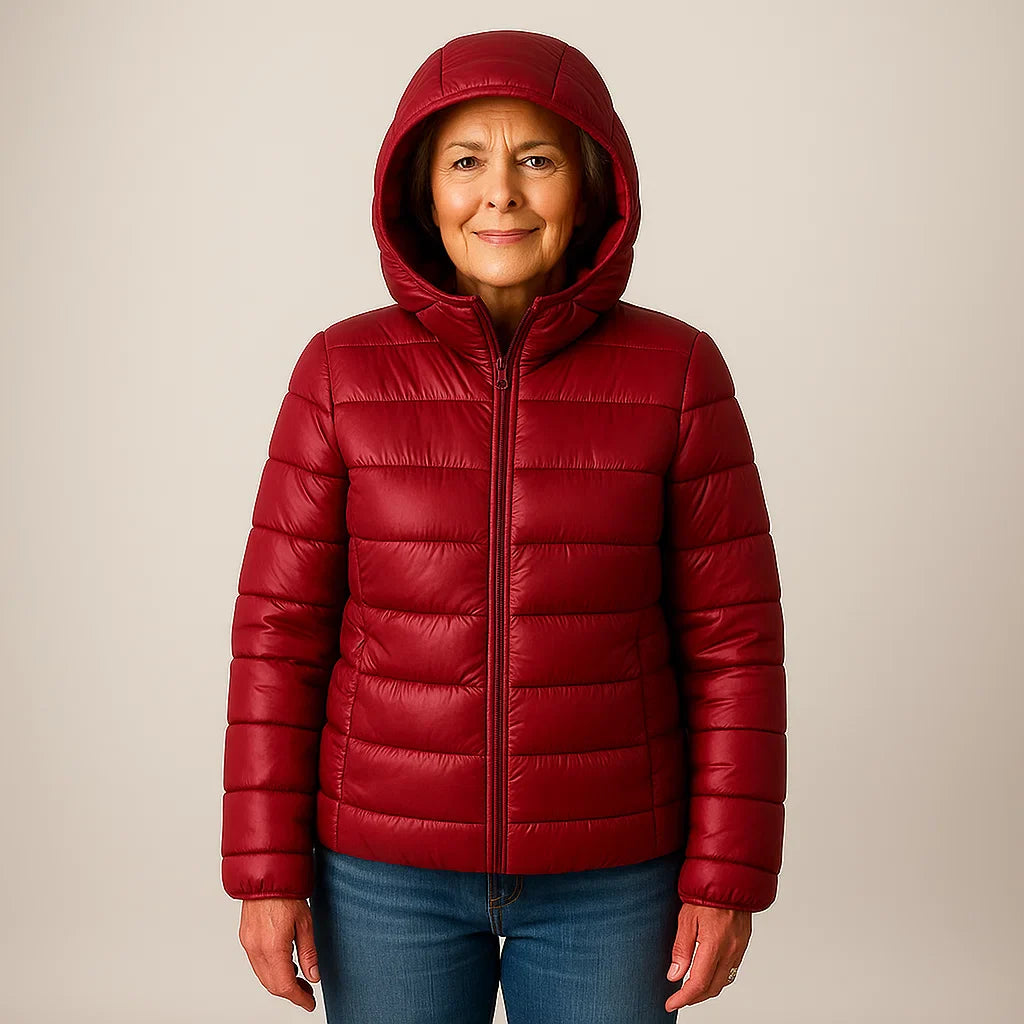 Ruby & June – Dark Red Mid-Season Jacket