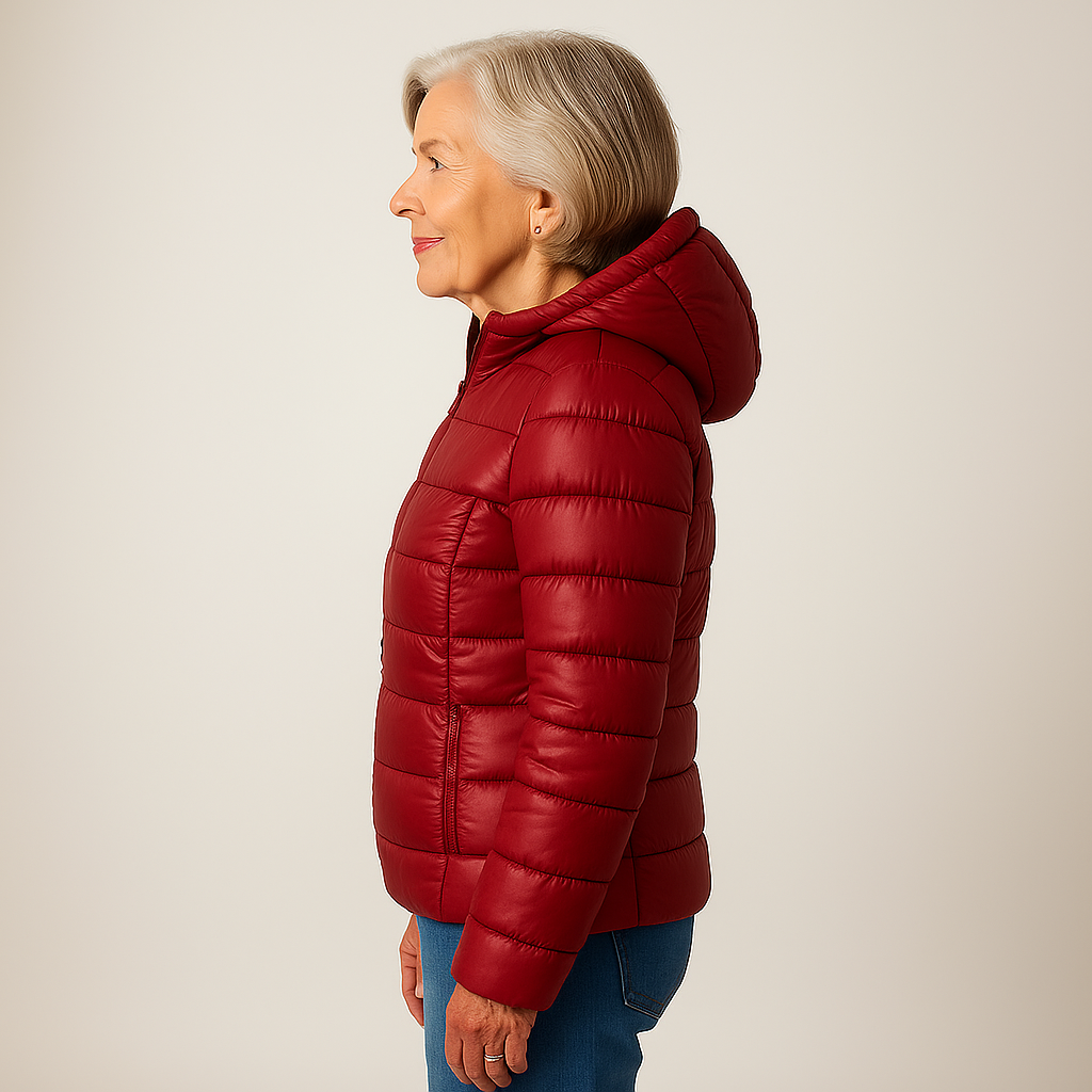 Ruby & June – Dark Red Mid-Season Jacket