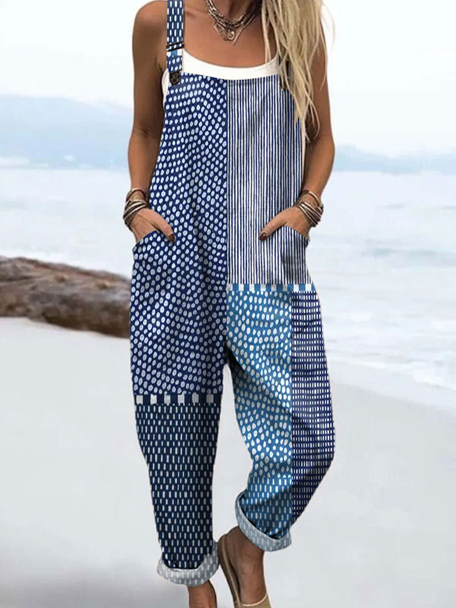 Ruby & June – American Blue Patchwork Jumpsuit
