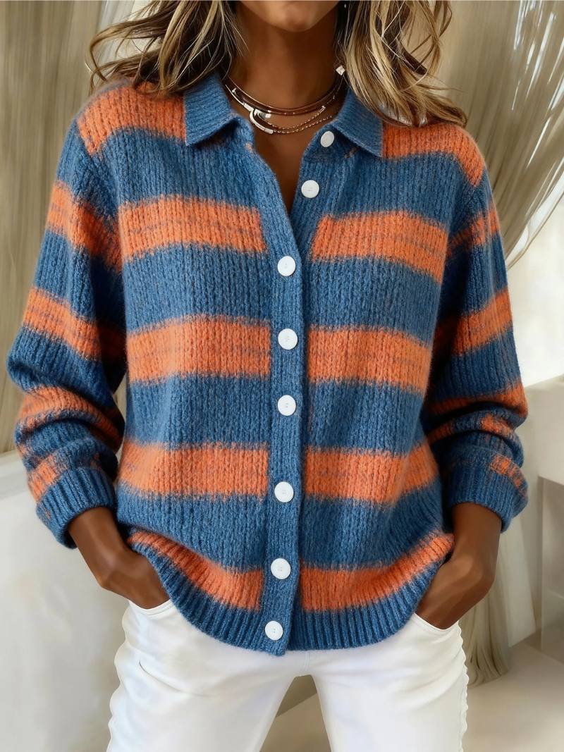 Ruby & June – Striped Knit Cardigan
