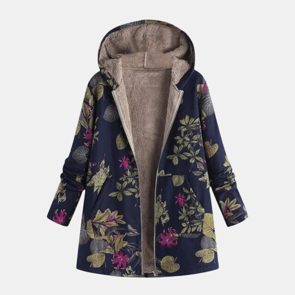 Ruby & June – American Floral Plush Coat
