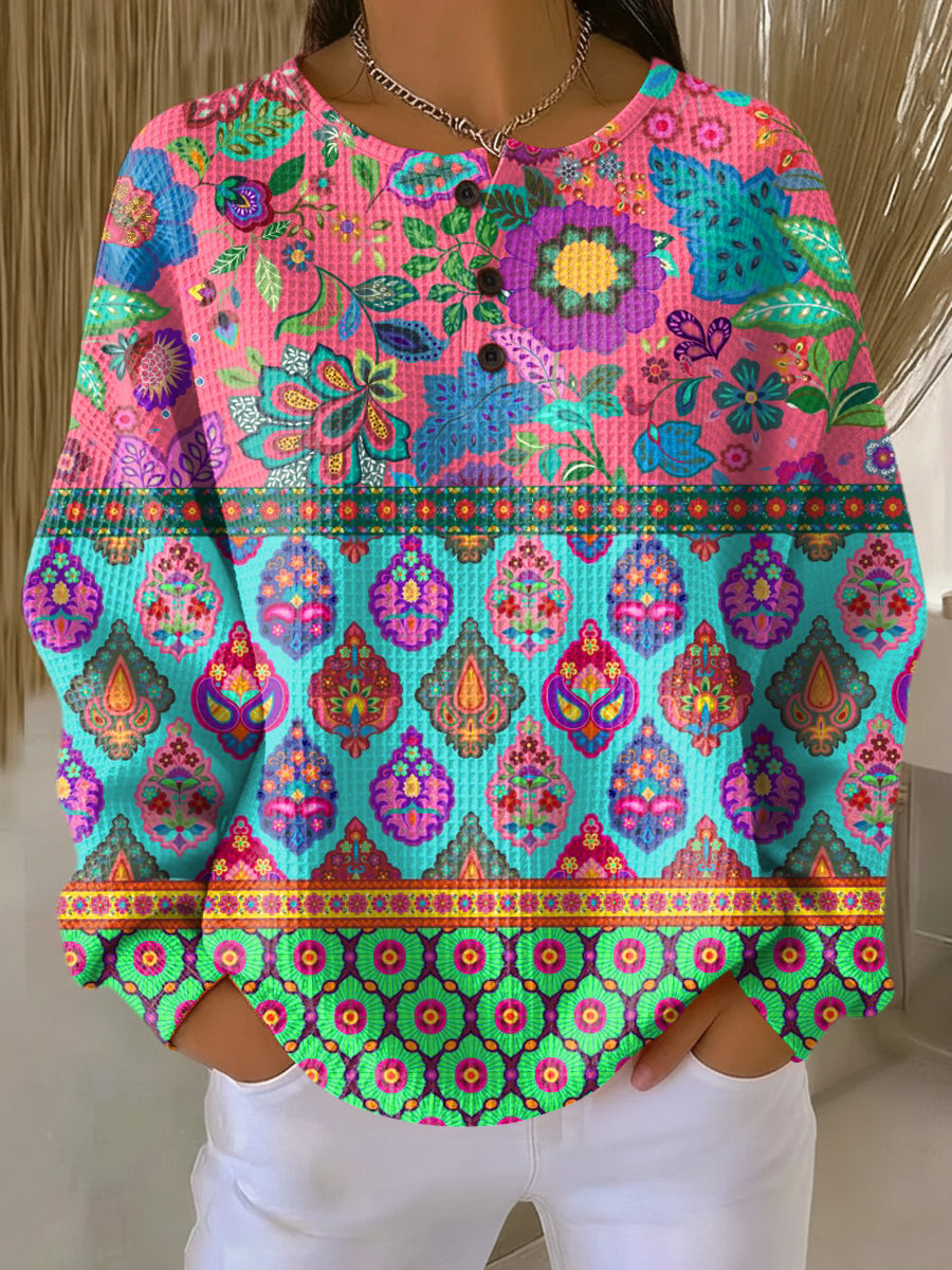 Ruby & June – American Floral Stripe Sweater