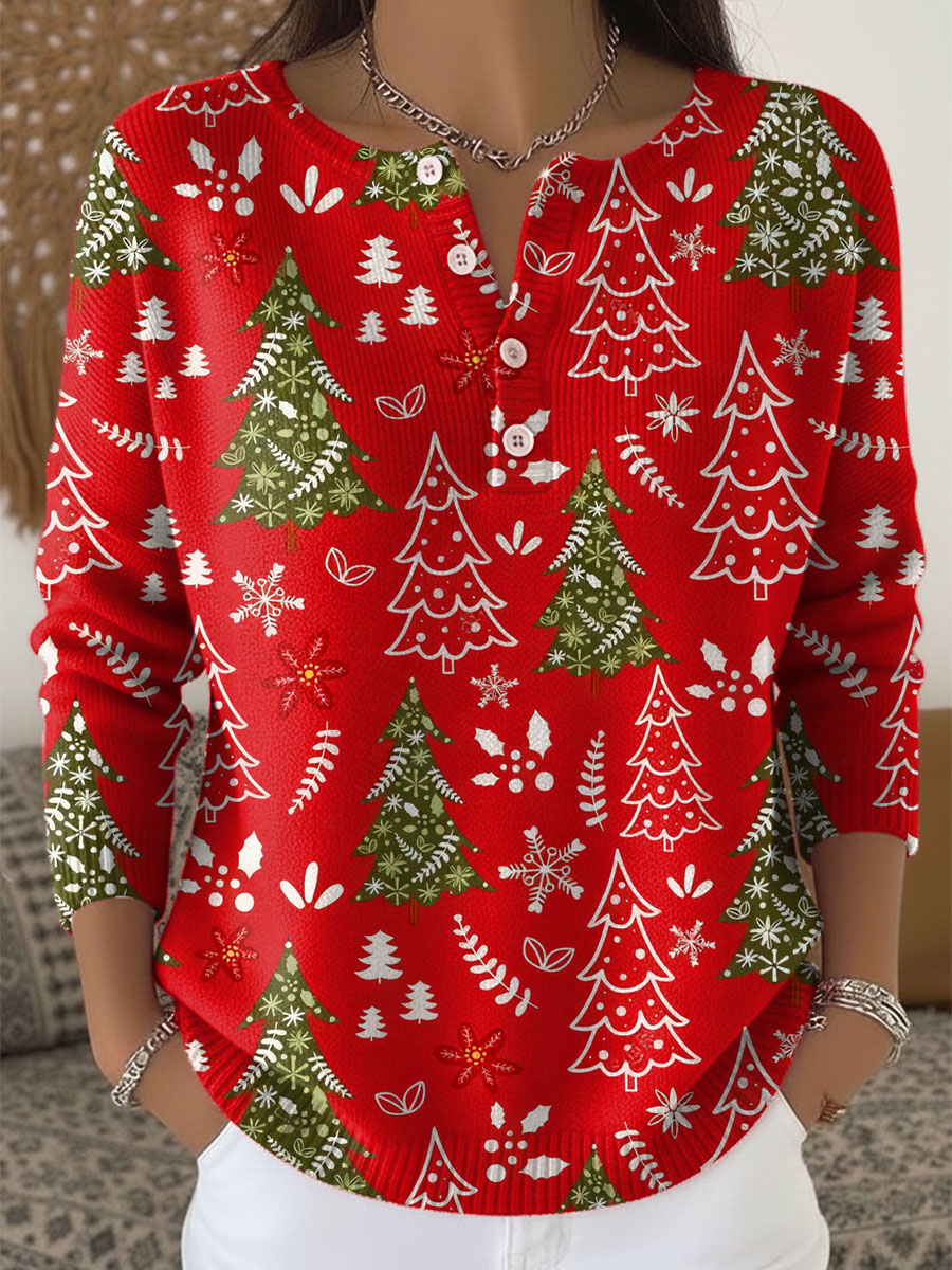 Ruby & June – American Buttoned Christmas Sweater