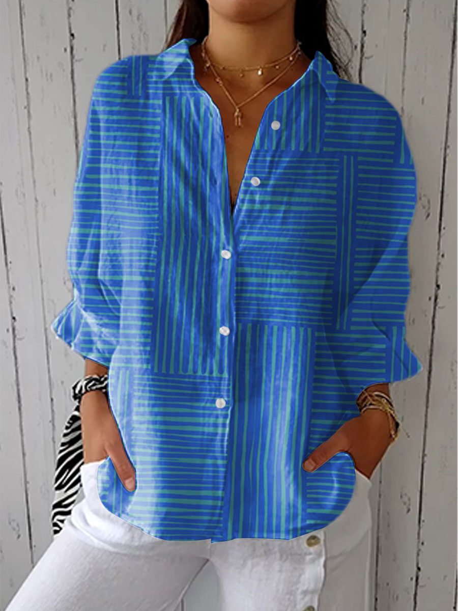 Ruby & June – Azure Stripe Blouse