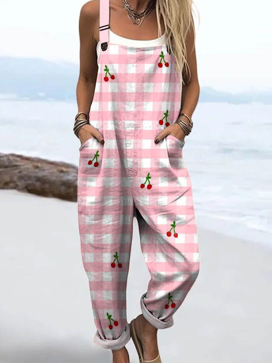 Ruby & June – American Cherry Gingham Jumpsuit
