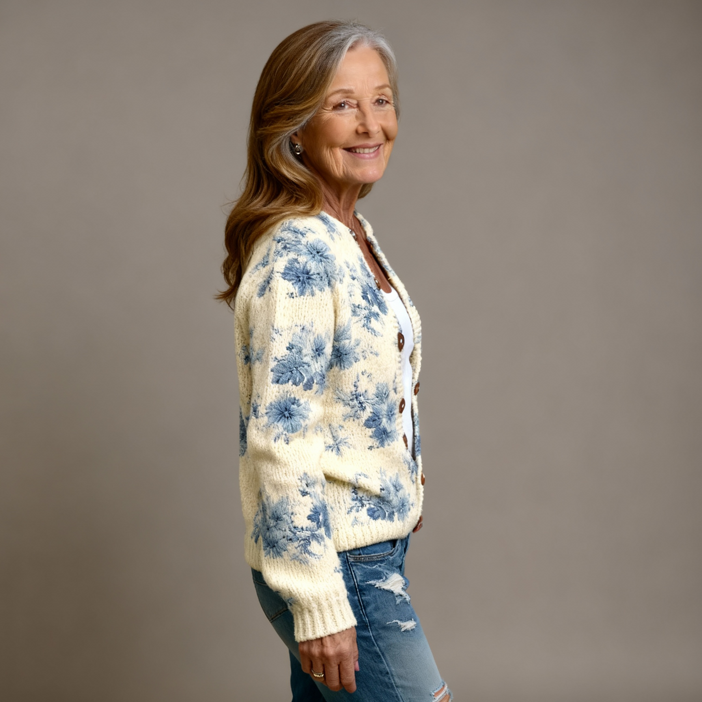 Ruby & June – Floral Art Cardigan